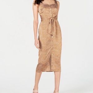 snakeskin silk midi dress